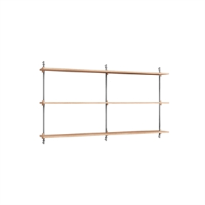 Moebe Wall Shelving WS.85.2.B Oak/Stainless Steel