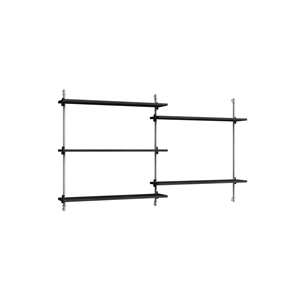 Moebe Wall Shelving WS.85.2 Black/Stainless Steel