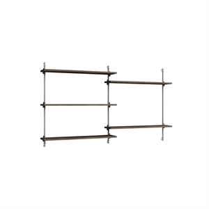 Moebe Wall Shelving WS.85.2 Smoked Oak/Stainless Steel