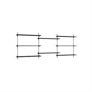 Moebe Wall Shelving WS.85.3 Black/Stainless Steel