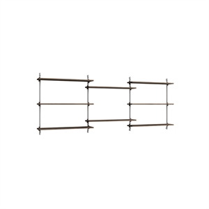 Moebe Wall Shelving WS.85.3 Smoked Oak/Stainless Steel