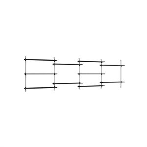 Moebe Wall Shelving WS.85.4 Black/Stainless Steel