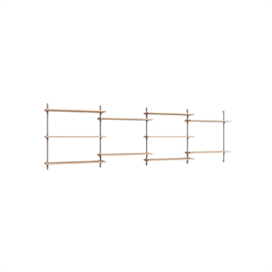 Moebe Wall Shelving WS.85.4 Oak/Stainless Steel