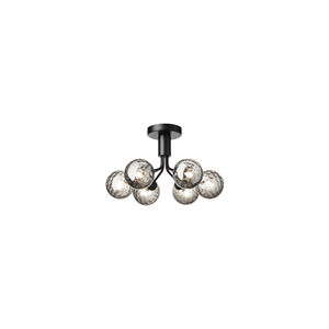 Nuura Apiales 6 Ceiling Light Satin Black/Optic Smoke