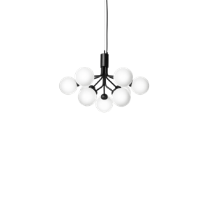 Nuura Apiales 9 Chandelier Black and Opal Glass