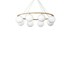 Nuura Miira 8 Oval Chandelier Brass/ Opal