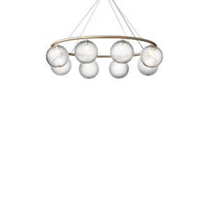 Nuura Miira 8 Oval Chandelier Brass/ Optic Clear