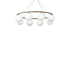 Nuura Miira 8 Oval Chandelier Dark Bronze/Opal