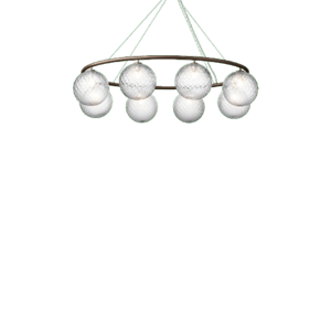 Nuura Miira 8 Oval Chandelier Dark Bronze/Optic Clear
