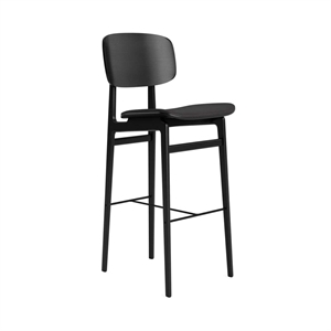 NORR11 NY11 Bar Stool With Upholstered Seat & Backrest H75 Black Oak/Anthracite 21003