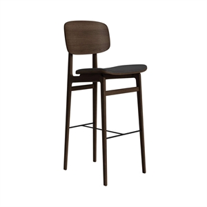 NORR11 NY11 Bar Stool With Upholstered Seat & Backrest H75 Dark Smoked Oak/Anthracite 21003