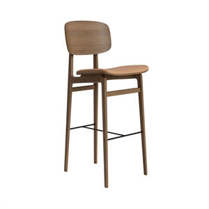 NORR11 NY11 Bar Stool With Upholstered Seat & Backrest H75 Light Smoked Oak/Camel 21004