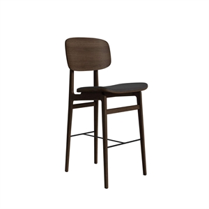 NORR11 NY11 Bar Stool With Upholstered Seat & Backrest H65 Dark Smoked Oak/Anthracite 21003