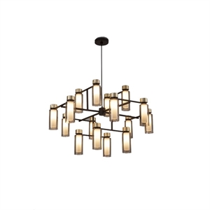 TOOY Osman 560.16 Pendant Matt Black/ Brushed Brass with Clear Glass