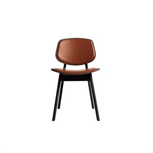 Ro Collection Pandora Dining Chair Upholstered Black Lacquered Oak/Calvados Leather