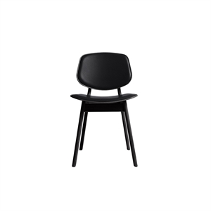 Ro Collection Pandora Dining Chair Upholstered Black Lacquered Oak/ Black Leather