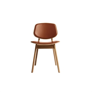 Ro Collection Pandora Dining Chair Upholstered Oiled Oak/Calvados Leather