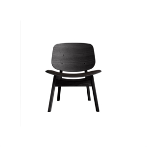 Ro Collection Pandora Armchair Upholstered Seat Black Lacquered Oak/Dark Brown Leather