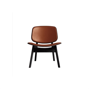 Ro Collection Pandora Armchair Upholstered Black Lacquered Oak/Calvados Leather