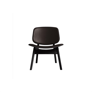 Ro Collection Pandora Armchair Upholstered Black Lacquered Oak/Dark Brown Leather