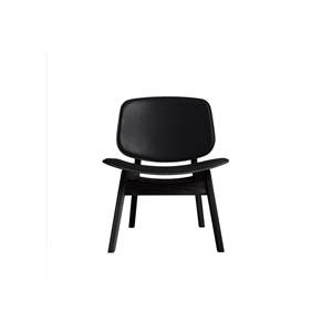 Ro Collection Pandora Armchair Upholstered Black Lacquered Oak/ Black Leather