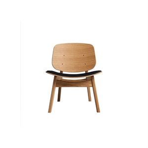 Ro Collection Pandora Armchair Upholstered Seat Oiled Oak/ Black Leather