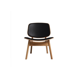Ro Collection Pandora Armchair Upholstered Oiled Oak/ Black Leather