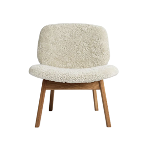 Ro Collection Pandora Armchair Upholstered Oiled Oak/Sheepskin Moonlight
