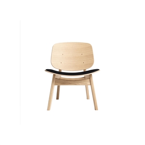 Ro Collection Pandora Armchair Upholstered Seat Soap Treated Oak/ Black Leather