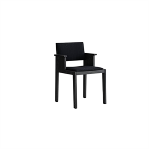 Vaarnii 016 Maasto Dining Chair With Armrests & Upholstered Seat/Back Black/Square 0194