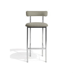 Furniture Copenhagen Font Bar Stool 75 cm Vidar 222/Polished Steel Frame