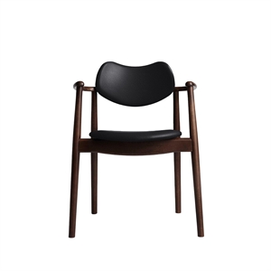 Ro Collection Regatta Dining Chair Upholstered Beech/ Walnut/ Black Leather