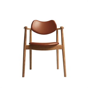 Ro Collection Regatta Dining Chair Upholstered Oiled Oak/Calvados Leather