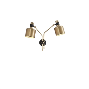 Bert Frank Riddle Double Wall Lamp Brass/ Black