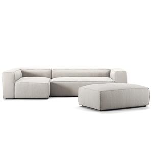 Decotique Grand 4-Seater Sofa Divan Open End With Footstool Left Moonwhite