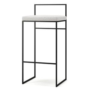 Department Bar Stool With Backrest 90 cm Black/Pacific White