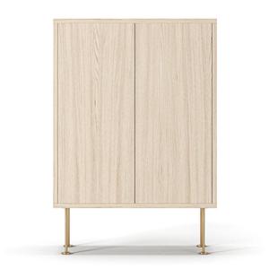 Decotique Vogue 64 Cabinet White Pigmented Oak/ Brass