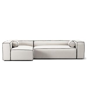 Decotique Grand Hue 4-Seater Sofa Divan Left Steam/ White/ Graphite Grey