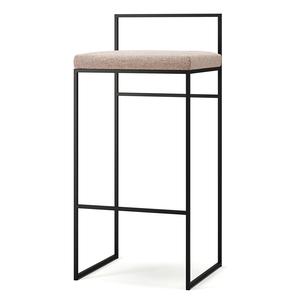 Department Bar Stool With Backrest 90 cm Black/ Pale Rose