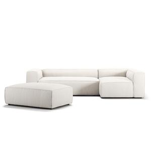 Decotique Grand 4-Seater Sofa Divan Open End With Footstool Right Steam/ White
