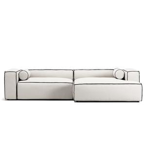 Decotique Grand Hue 3-Seater Sofa Chaise Longue Right Steam/ White/ Graphite Grey