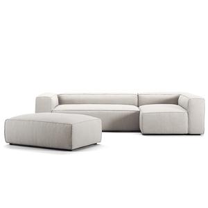 Decotique Grand 4-Seater Sofa Divan Open End With Footstool Right Moonwhite