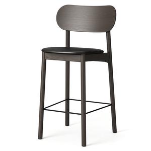 Decotique Elephant Bar Stool Dark Oak/ Black Leather