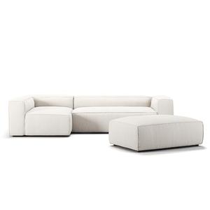 Decotique Grand 4-Seater Sofa Divan Open End With Footstool Left Steam/ White
