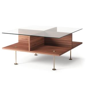 Decotique Vogue Coffee Table 70x70 Walnut/ Brass