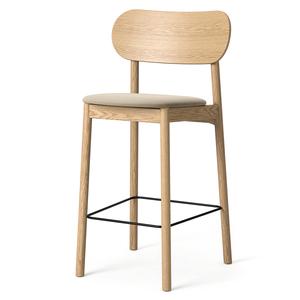 Decotique Elephant Bar Stool Natural Oak/ Beige Velvet