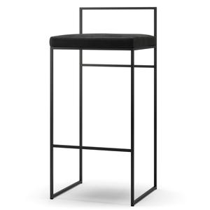 Department Bar Stool With Backrest 90 cm Black/ Black Velvet