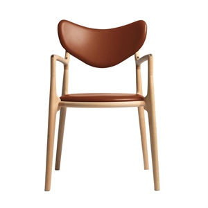 Ro Collection Salon Dining Chair Upholstered Oiled Beech/Calvados Leather