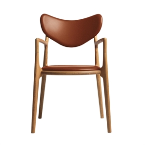 Ro Collection Salon Dining Chair Upholstered Oiled Oak/Calvados Leather