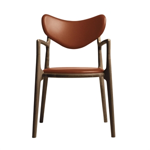 Ro Collection Salon Dining Chair Upholstered Smoked Oak/Calvados Leather